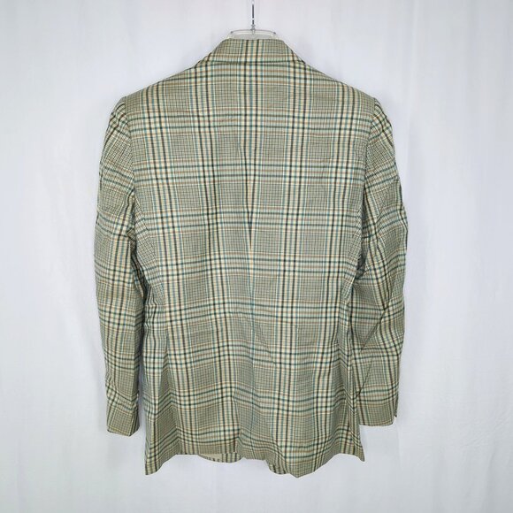 Vintage Henry Cottons Blazer Small Tan Plaid - Picture 5 of 10